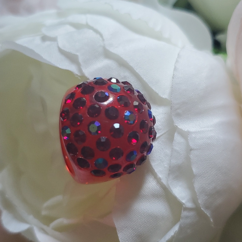 Bling Bauble Ring- Merlot Red - Picture 4 of 7
